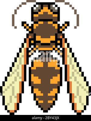 vecteur pixel art hornet isolé Illustration de Vecteur