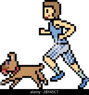 vector pixel art running sport isolé Illustration de Vecteur