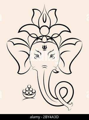 Ganesha le Seigneur de la sagesse Illustration du vecteur Illustration de Vecteur