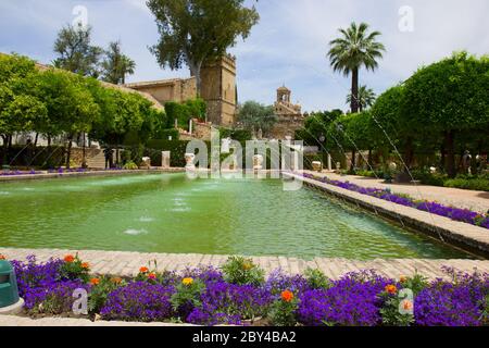 Le célèbre Alcazar à Cordoue, Espagne Banque D'Images