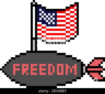 vecteur pixel art guerre liberté isolée Illustration de Vecteur