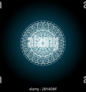 Mandala guiiloche éléments spirographiques pour modèles de conception filigranes de certificats, bons, billets de banque, cartes et invitations Banque D'Images