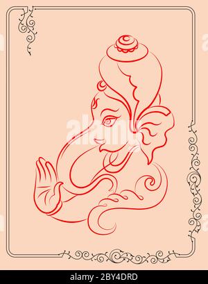 Ganesha le Seigneur de la sagesse Illustration du vecteur Illustration de Vecteur