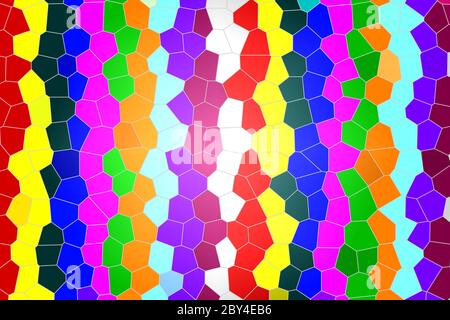 Motif mosaïque coloré de fond de boîtes non façonnées. Banque D'Images