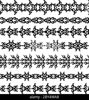 Illustration du vecteur de conception sans couture à bordure de tatouage tribal Illustration de Vecteur