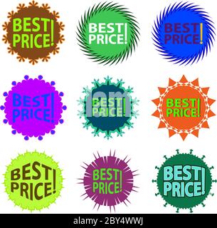 Illustration du scénario d'étiquette d'icône du meilleur prix Illustration de Vecteur