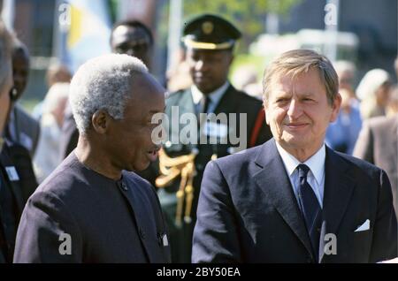 Olof Palme. Politique sociale-démocrate suédoise et premier ministre. Né le 14 octobre 1927. Assassiné en février 28 1985. Photographié ici 1985 lors d'une visite d'État. Banque D'Images