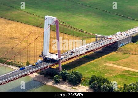 Rénovation du pont sur le Rhin B220 à Emmerich, 01.08.2019, vue aérienne, Allemagne, Rhénanie-du-Nord-Westphalie, Basse-Rhin, Emmerich am Rhein Banque D'Images