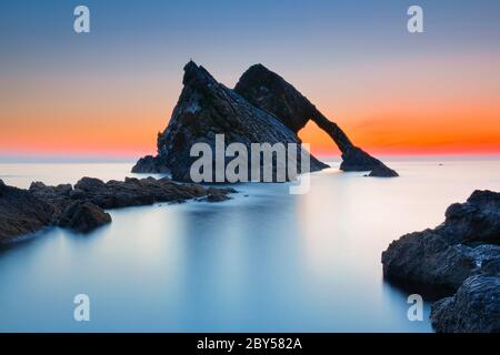 Bow Fiddle Rock, Royaume-Uni, Écosse, Moray Bay Banque D'Images