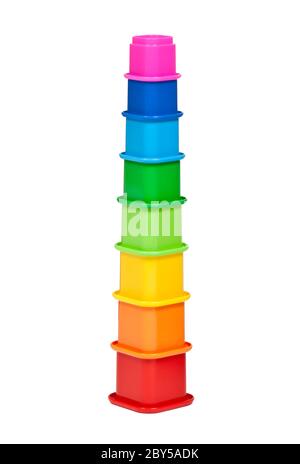 pyramide en plastique multicolore pour enfants Banque D'Images