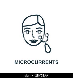 Icône Microcurrents. Elément simple de la collection de cosmétologie. Icône Creative Microcurrents pour la conception Web, les modèles, les infographies et bien plus encore Illustration de Vecteur