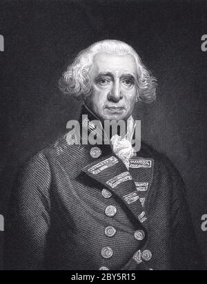 RICHARD HOWE, 1er comte Howe (1726-1799) officier de marine britannique Banque D'Images