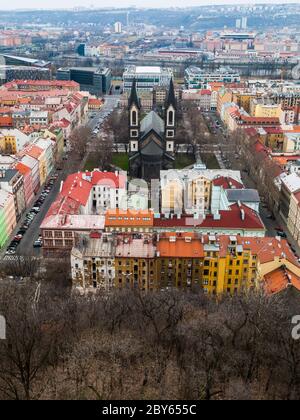 Vue sur le quartier de Karlin (Prague, République tchèque) Banque D'Images