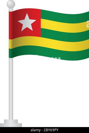 Drapeau du Togo. Drapeau national du Togo sur le vecteur polaire Illustration de Vecteur