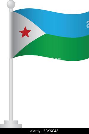 Drapeau de Djibouti. Drapeau national de Djibouti sur le vecteur polaire Illustration de Vecteur