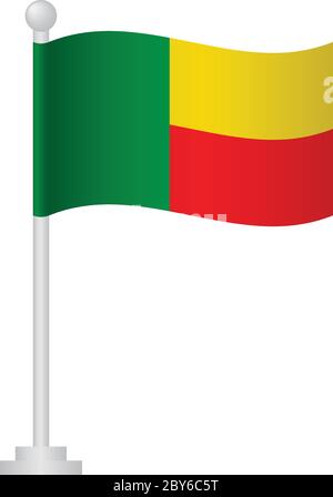 Drapeau du Bénin. Drapeau national du Bénin sur le vecteur polaire Illustration de Vecteur