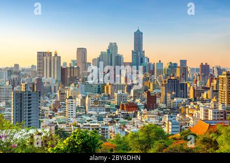 Ville de Kaohsiung au lever du soleil, Taïwan Banque D'Images