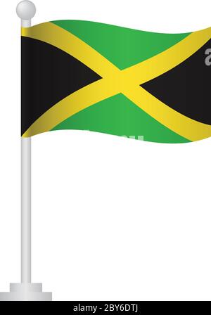 Drapeau de la Jamaïque. Drapeau national de la Jamaïque sur le vecteur polaire Illustration de Vecteur