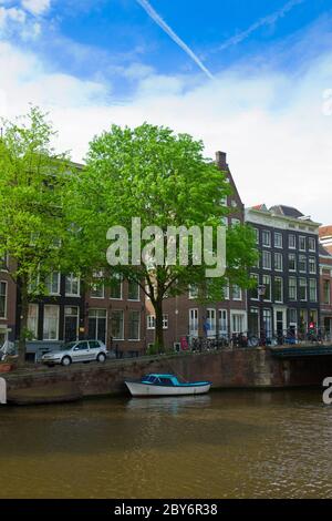 Maisons anciennes d'Amsterdam, pays-Bas Banque D'Images