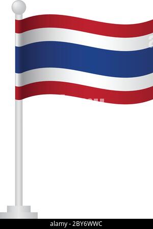 Drapeau de Thaïlande. Drapeau national de la Thaïlande sur le vecteur polaire Illustration de Vecteur