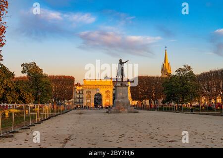 Porte du Peyrou, l'Arc de Triomphe à Montpellier, France Banque D'Images