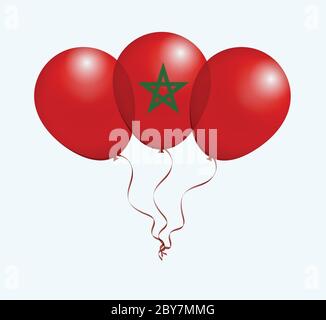 Ballons dans Vector comme drapeau national du Maroc Illustration de Vecteur