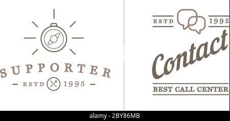 Ensemble d'éléments de service et d'assistance pour nous contacter peut être utilisé comme logo ou icône en qualité supérieure Illustration de Vecteur