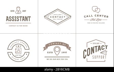 Ensemble d'éléments de service et d'assistance pour nous contacter peut être utilisé comme logo ou icône en qualité supérieure Illustration de Vecteur