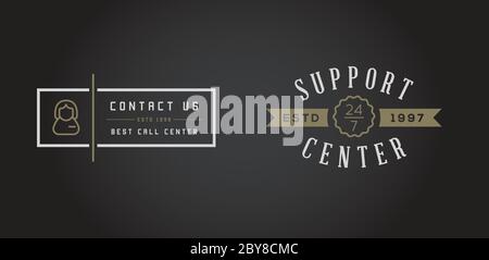 Ensemble d'éléments de service et d'assistance pour nous contacter peut être utilisé comme logo ou icône en qualité supérieure Illustration de Vecteur
