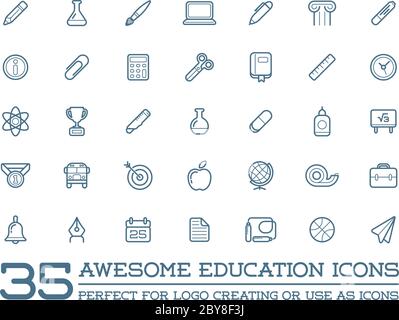 Ensemble d'icônes Vector Education l'illustration peut être utilisée comme logo ou icône en qualité supérieure Illustration de Vecteur