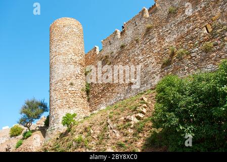 Tour de forteresse de Tossa de Mar Costa Brava Espagne Banque D'Images