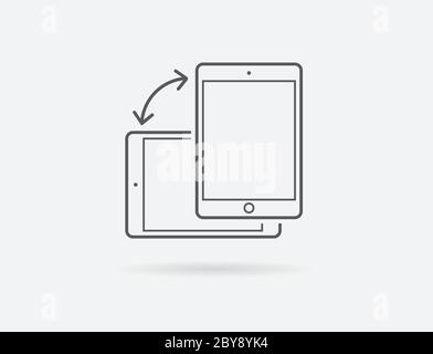 Faites pivoter les icônes de smartphone, de téléphone cellulaire ou de tablette dans Vector Illustration de Vecteur