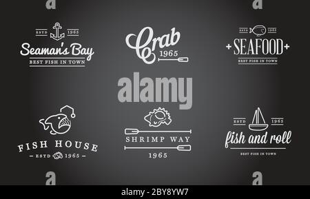 Ensemble d'éléments de mer et de panneaux de mer Vector Illustration peut être utilisé comme logo ou icône en qualité supérieure Illustration de Vecteur