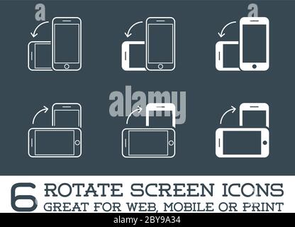 Faites pivoter les icônes de smartphone, de téléphone cellulaire ou de tablette définies dans Vector Illustration de Vecteur