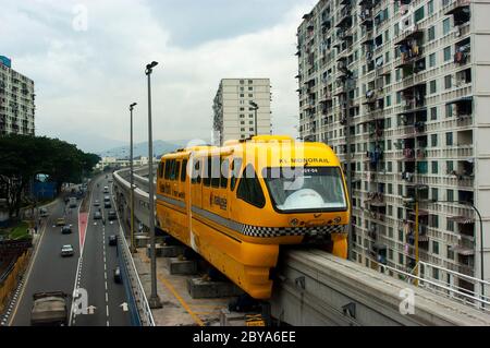 Le monorail de Kuala Lumpur fait partie du système de transport en commun intégré de la vallée de Klang en Malaisie Banque D'Images