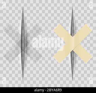 des coupes de papier réalistes avec un couteau avec un fond transparent pour l'illustration vectorielle de conception isolée sur l'arrière-plan Illustration de Vecteur