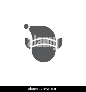 Symbole d'icône vecteur elf isolé sur fond blanc Illustration de Vecteur