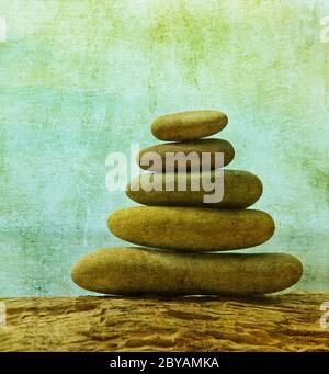 Image vintage de pile de galets Banque D'Images