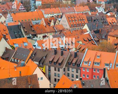 Toits typiques de la vieille ville de Nuremberg, Bavière, Allemagne Banque D'Images