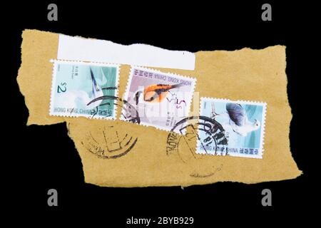 CHINE - VERS 2012 : timbres imprimés par la Chine, montre différentes espèces d'oiseaux, vers 2012 Banque D'Images