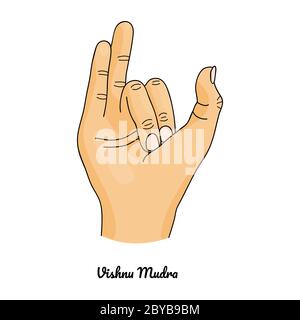 Vishnu Mudra / geste de Seigneur Vishnu. Vecteur. Illustration de Vecteur