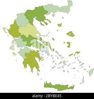 Carte politique modifiable très détaillée avec couches séparées. Grèce. Illustration de Vecteur