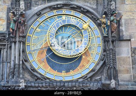 Horloge astronomique à l'hôtel de ville de la place de la vieille ville de Prague Banque D'Images