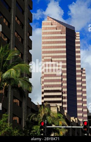 Bishop Street, Honolulu City, Oahu Island, Hawaii, États-Unis Banque D'Images