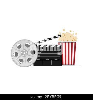 illustration vectorielle de film et de cinéma sur blanc Illustration de Vecteur