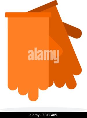 Gants en caoutchouc pour le nettoyage de l'isolation à plat Vector Illustration de Vecteur