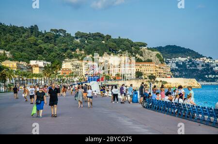 Promenade de l'Opéra au bord de l'eau de Nice, Côte d'Azur, Provence-Alpes-Côte d'Azur, France Banque D'Images