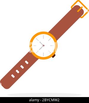 Montres-bracelets en or Vector Flat isolé Illustration de Vecteur