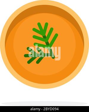 Sauce moutarde avec aneth dans une tasse vecteur plat isolée Illustration de Vecteur