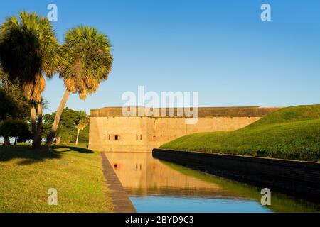 Monument national de fort Pulaski, Savannah, Géorgie, États-Unis Banque D'Images